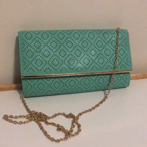 Teal Colette clutch bag